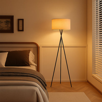 Zijden vloerlamp Ø42 x H160 cm warm wit slaapkamer leeslamp staande lamp