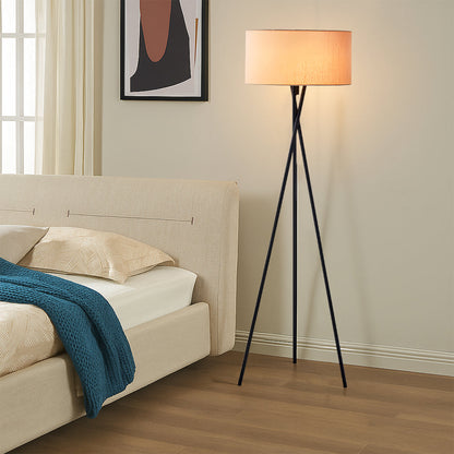 Zijden vloerlamp Ø42 x H160 cm warm wit slaapkamer leeslamp staande lamp
