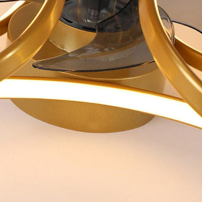 Moderne Bloem Plafondventilator Met LED Verlichting En Afstandsbediening 3000K–6000K Dimbaar In Goud Wit Of Zwart