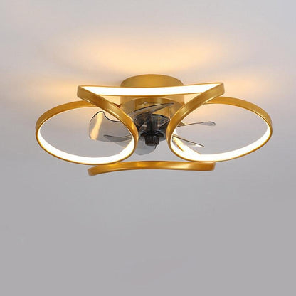 Moderne Bloem Plafondventilator Met LED Verlichting En Afstandsbediening 3000K–6000K Dimbaar In Goud Wit Of Zwart