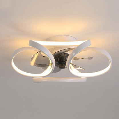 Moderne Bloem Plafondventilator Met LED Verlichting En Afstandsbediening 3000K–6000K Dimbaar In Goud Wit Of Zwart
