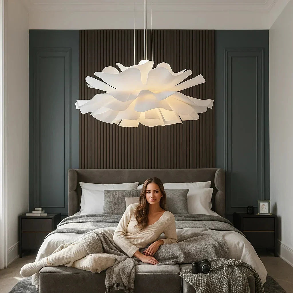 Bloem Hanglamp Acryl Wit Woonkamer Eetkamer Slaapkamer