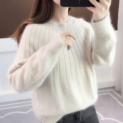 Dames Oversized Sweater Wit Fluffy Zacht - StudioMarella