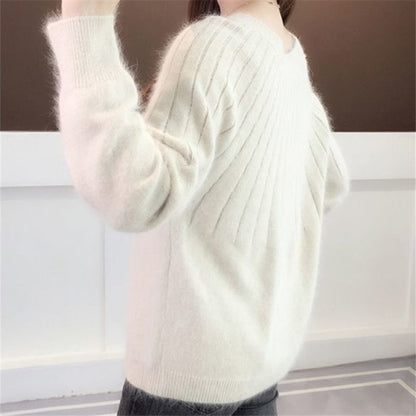 Dames Oversized Sweater Wit Fluffy Zacht