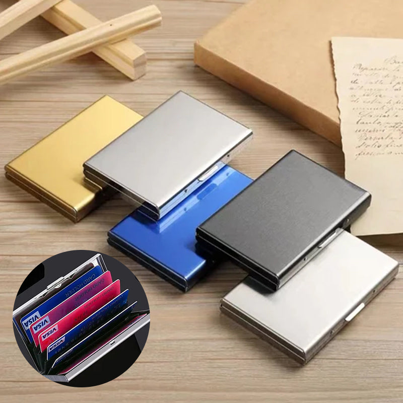 Kaarthouder met RFID-Bescherming Metalen Cardclip Zilver Zwart Goud