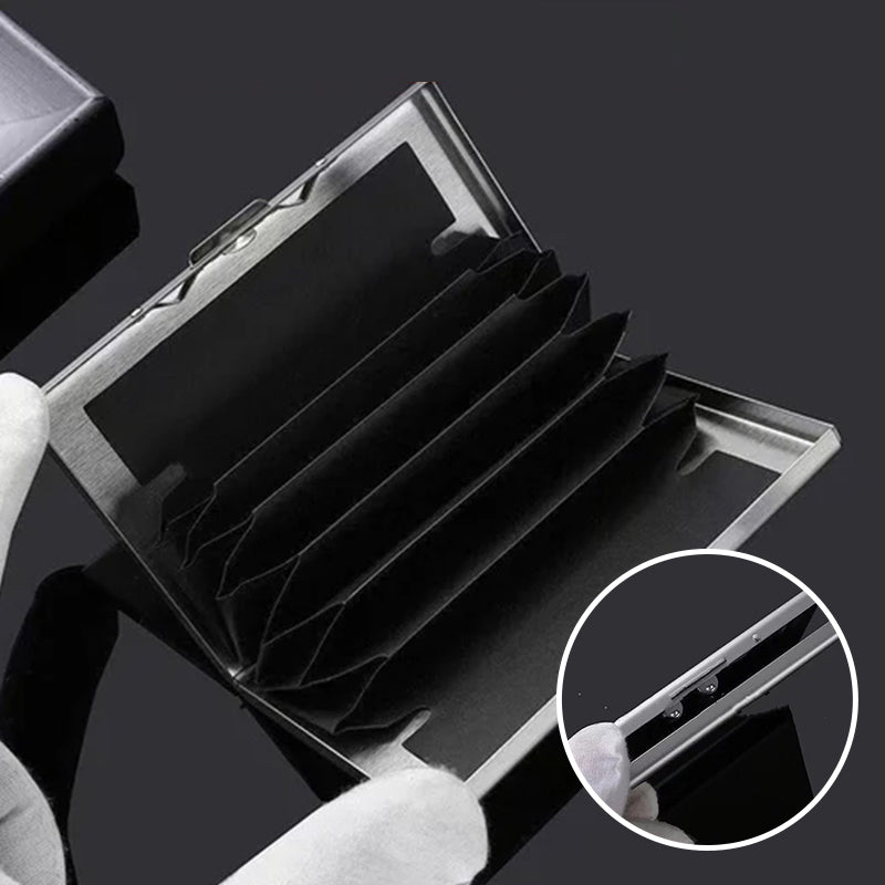 Kaarthouder met RFID-Bescherming Metalen Cardclip Zilver Zwart Goud