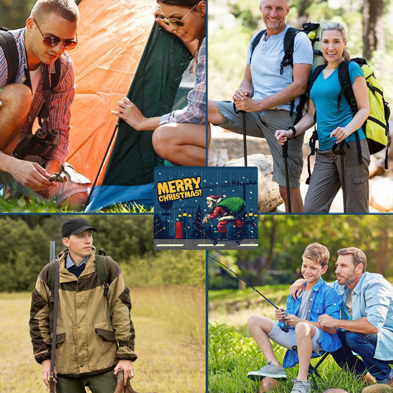 Outdoor Survival Adventskalender 24 Dagen – Compleet Overlevingsset met Gadgets en Gereedschap voor Avonturiers
