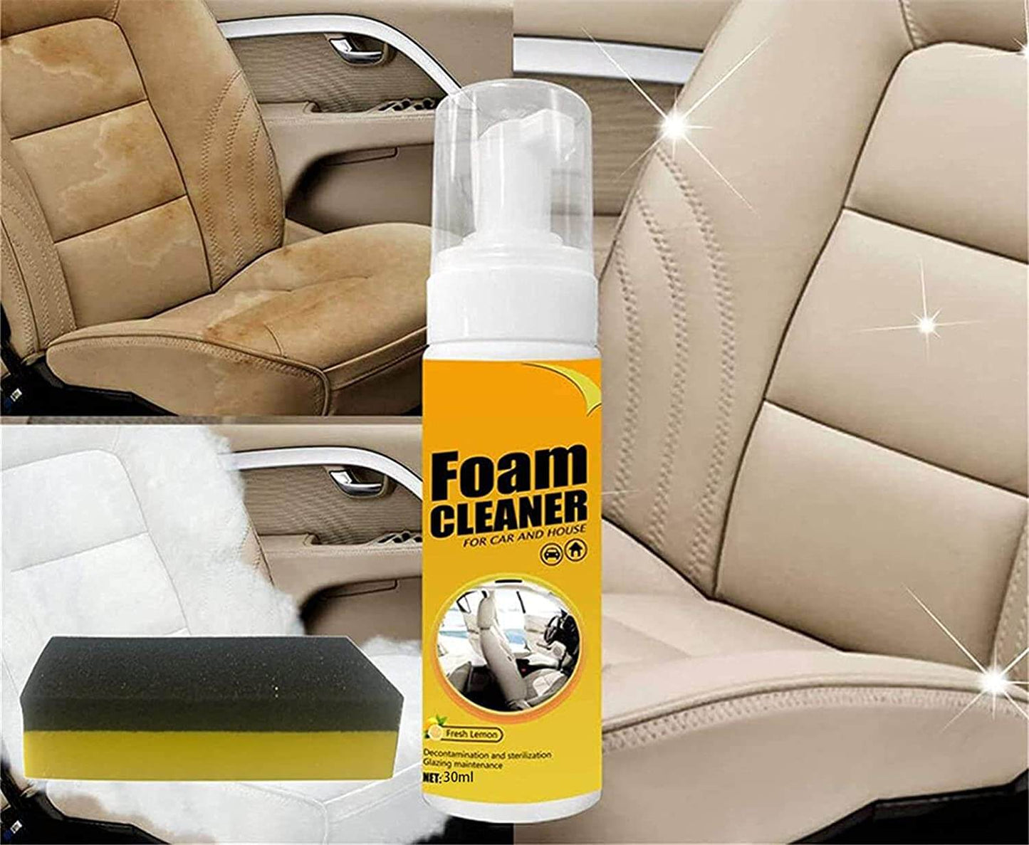Allesreiniger Schuimspray 150ml – Effectieve Vlekverwijderaar voor Huis & Auto met Citroengeur