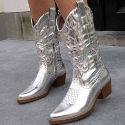 Cowboylaarzen Metallic Glanzend Western Stijl