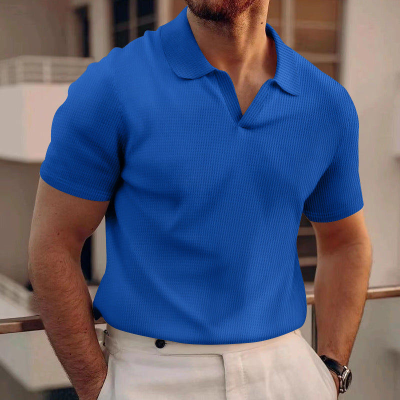 Mannen Polo Shirt Slim Fit Geribd Katoen Zomer