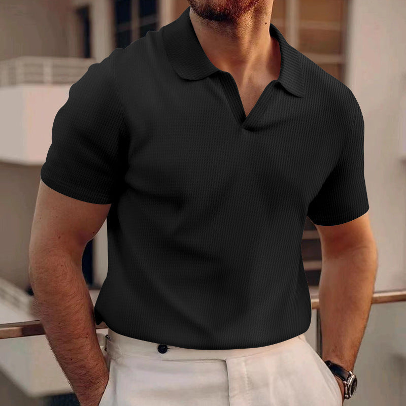 Mannen Polo Shirt Slim Fit Geribd Katoen Zomer