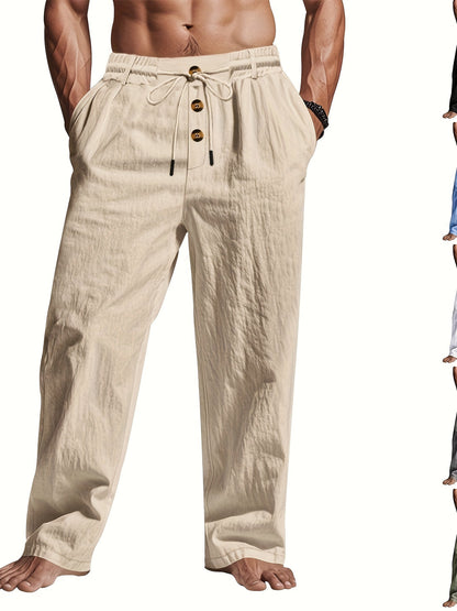 Lichtgewicht Linnen Broek voor Heren Casual Strandstijl