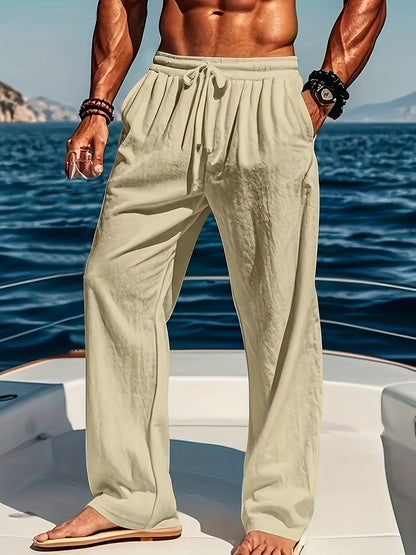 Heren Linnen Broek Zomerkleding Relaxfit Ademend