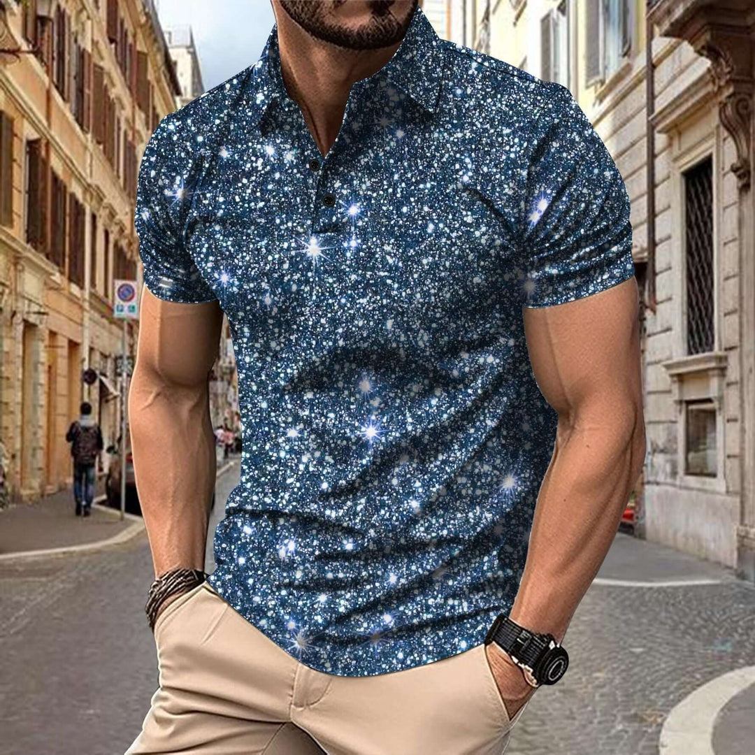Heren Polo Shirt Moderne Print Klassieke Stijl