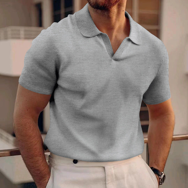 Mannen Polo Shirt Slim Fit Geribd Katoen Zomer