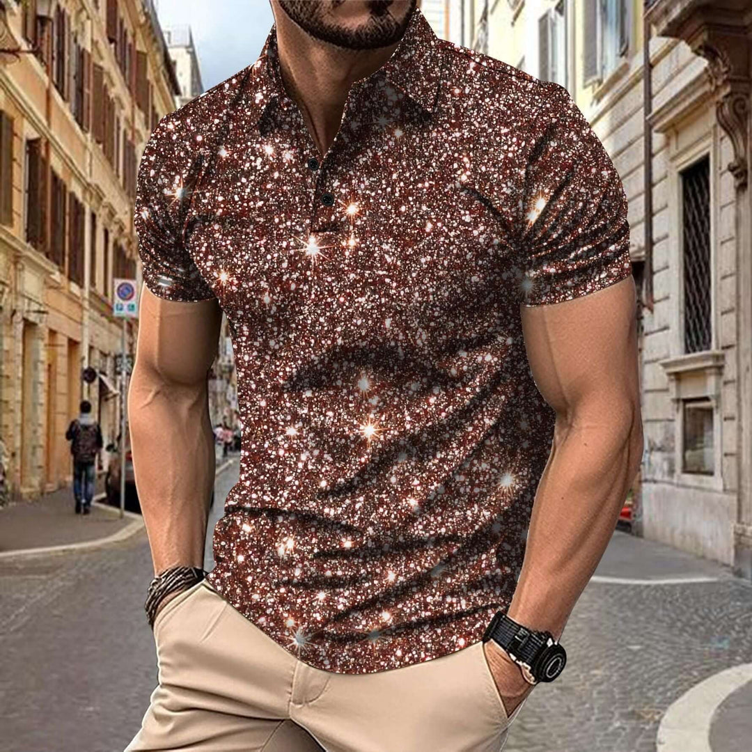 Heren Polo Shirt Moderne Print Klassieke Stijl