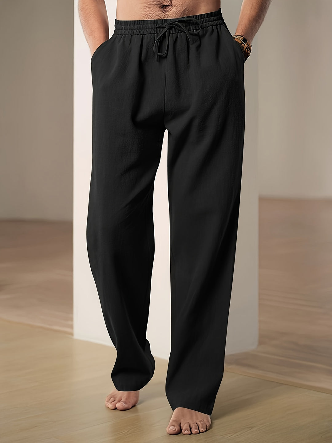 Heren Linnen Broek Elasticiteit en Comfortabele Relaxed Fit voor Zomer