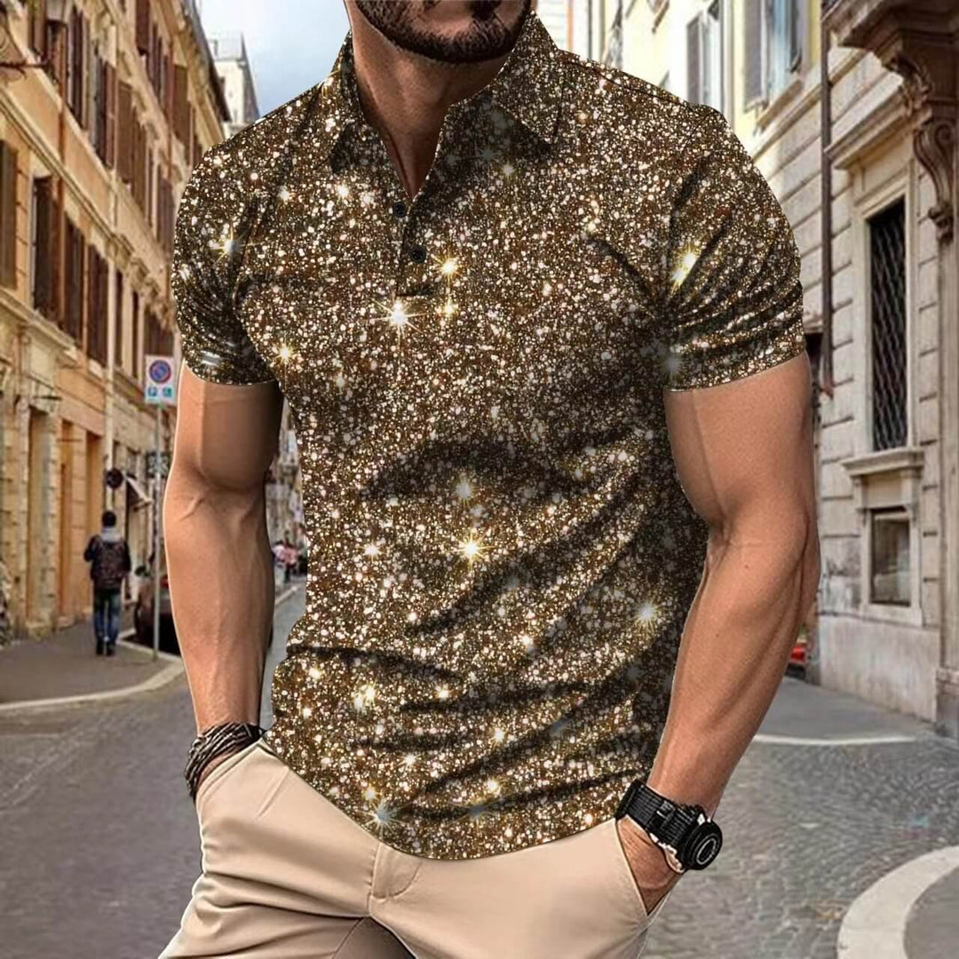 Heren Polo Shirt Moderne Print Klassieke Stijl