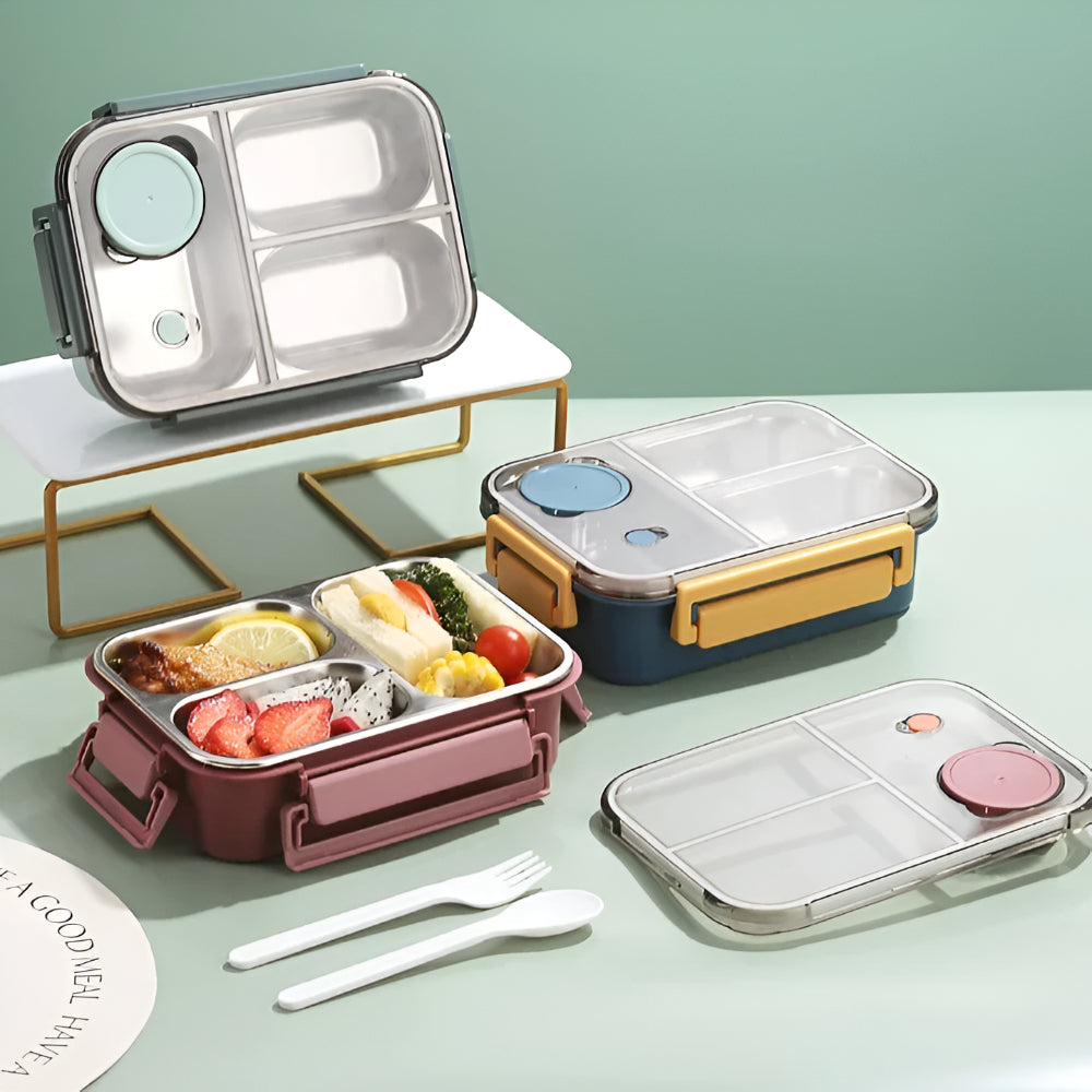 Isolerende Lunchbox Roestvrijstaal 850ml Lekvrij Warmhoudbox Thermo Voedseltrommel Werk School Reizen Meerdere Vakken