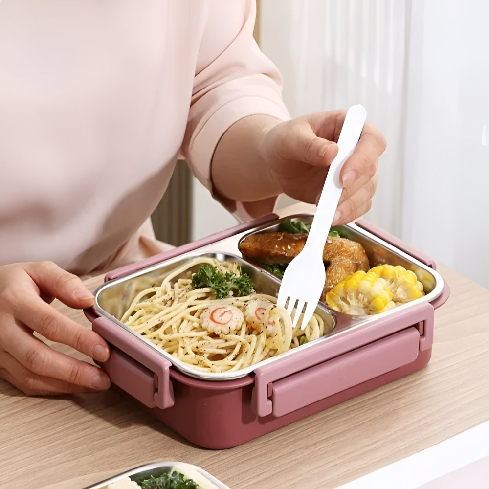 Isolerende Lunchbox Roestvrijstaal 850ml Lekvrij Warmhoudbox Thermo Voedseltrommel Werk School Reizen Meerdere Vakken