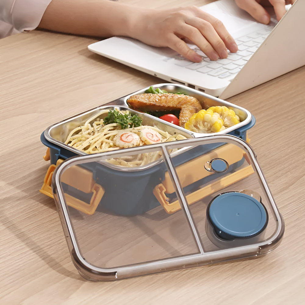 Isolerende Lunchbox Roestvrijstaal 850ml Lekvrij Warmhoudbox Thermo Voedseltrommel Werk School Reizen Meerdere Vakken