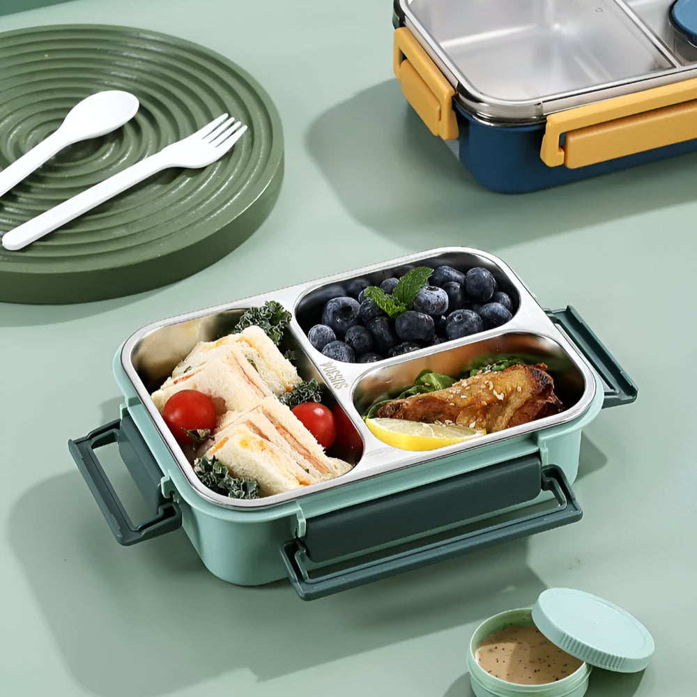 Isolerende Lunchbox Roestvrijstaal 850ml Lekvrij Warmhoudbox Thermo Voedseltrommel Werk School Reizen Meerdere Vakken