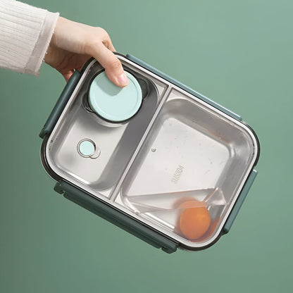 Isolerende Lunchbox Roestvrijstaal 850ml Lekvrij Warmhoudbox Thermo Voedseltrommel Werk School Reizen Meerdere Vakken