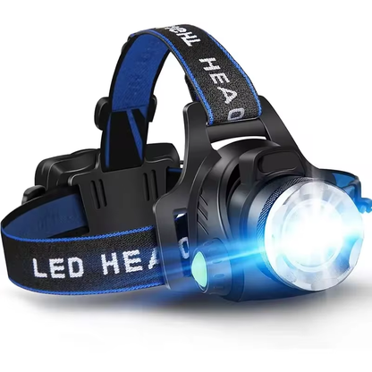 LED Hoofdlamp Oplaadbaar 2000 Lumen met Zoomfunctie Waterdicht Handsfree Verlichting voor Wandelen