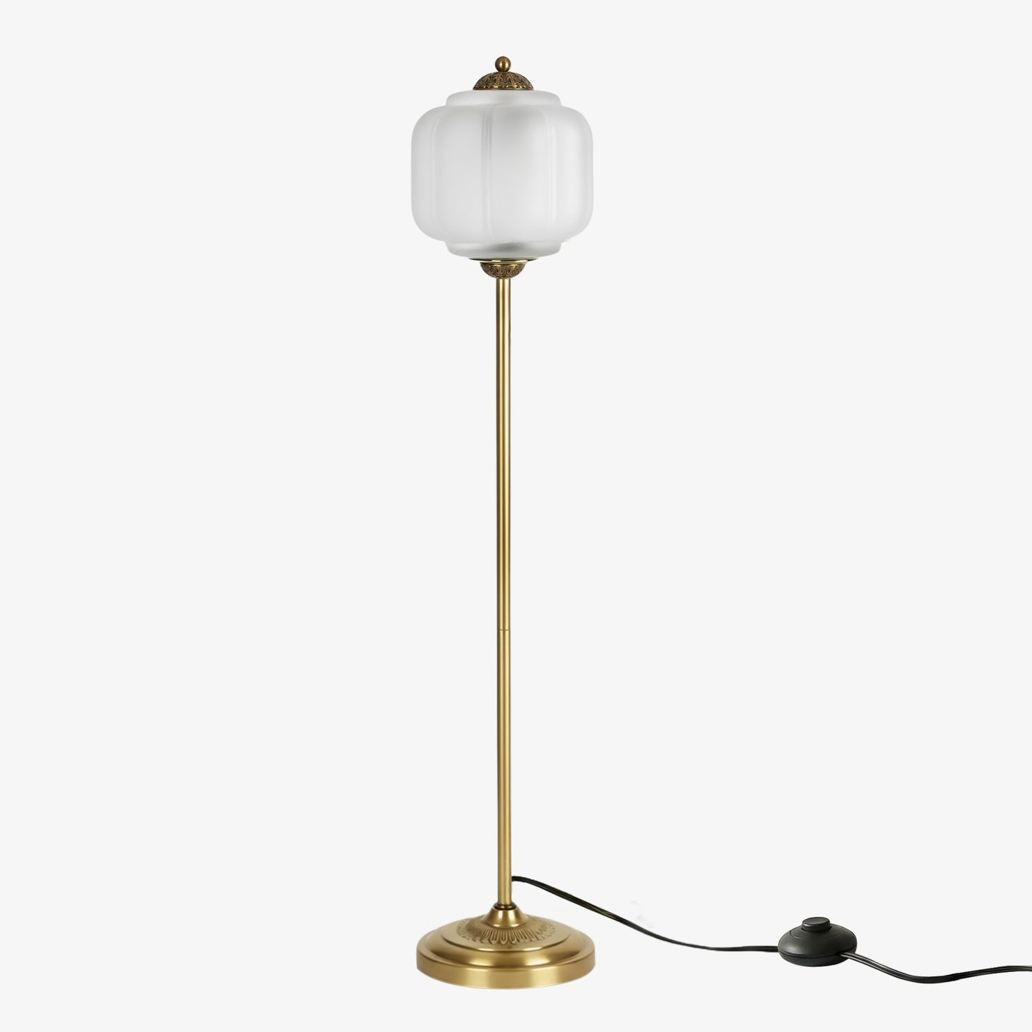 Decoratieve Glazen Pompoen Vloerlamp Retro Organische Stijl Woonkamer Staande Lamp
