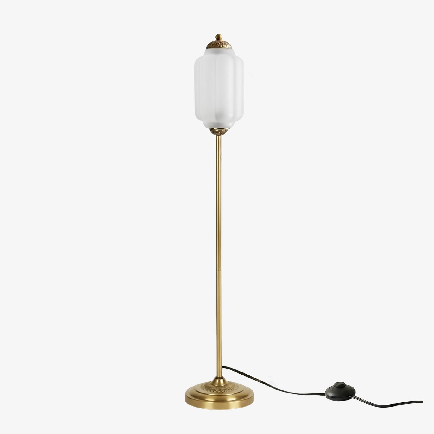 Decoratieve Glazen Pompoen Vloerlamp Retro Organische Stijl Woonkamer Staande Lamp