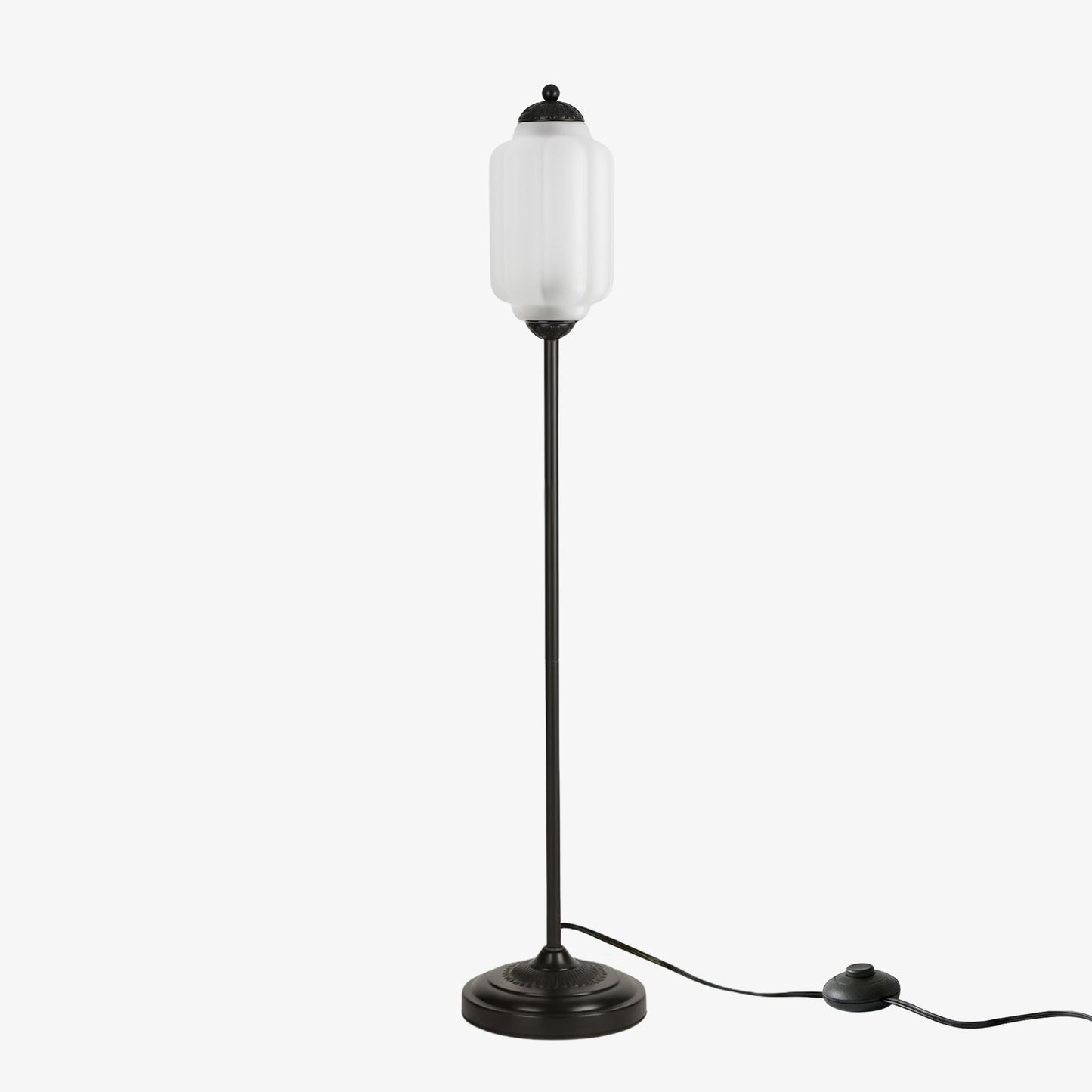 Decoratieve Glazen Pompoen Vloerlamp Retro Organische Stijl Woonkamer Staande Lamp