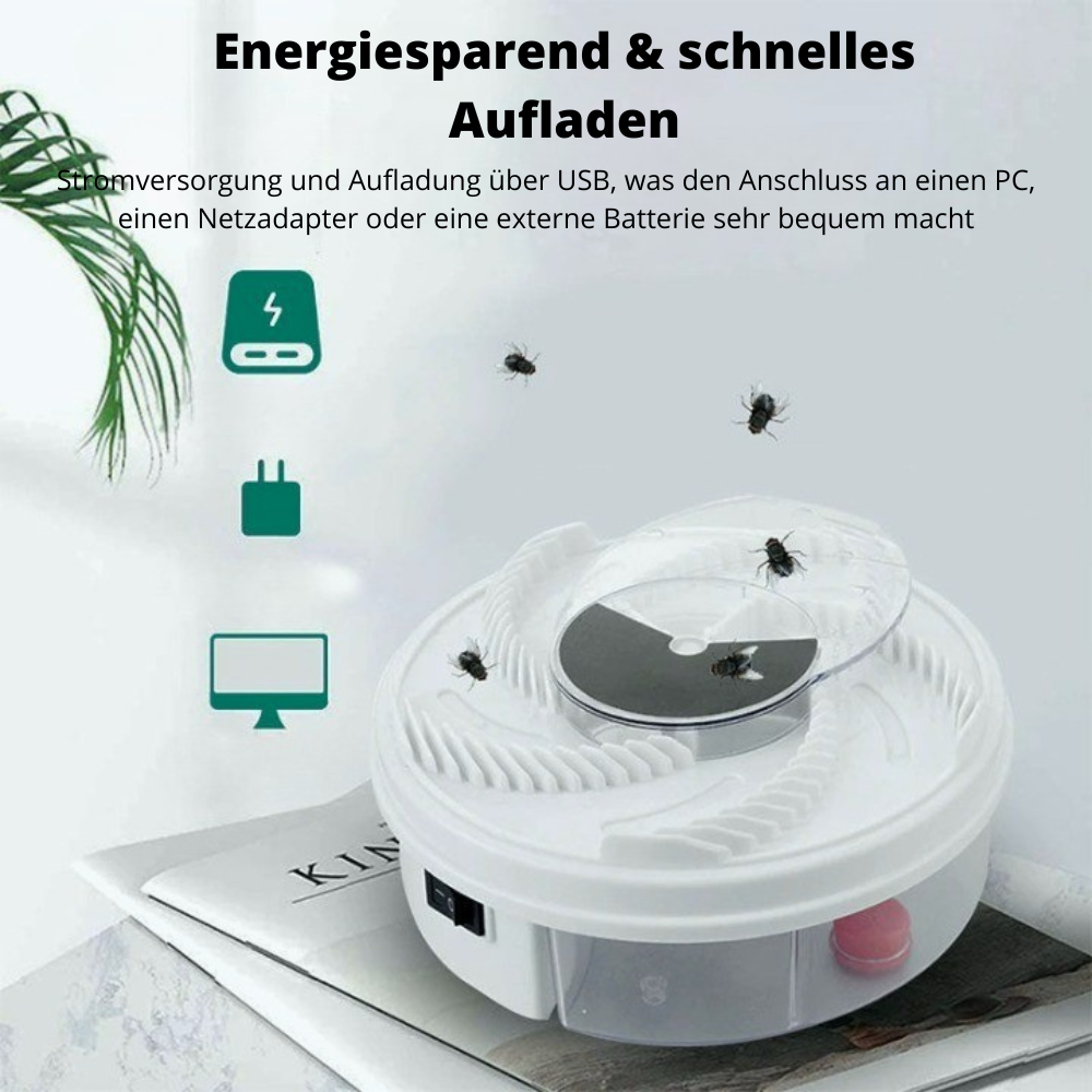 Automatische Vliegenval Roterende Stilte Insectenvanger Fruitvliegjes Muggen Binnengebruik Buitengebruik Terras Keuken Giftvrij Milieuvriendelijk