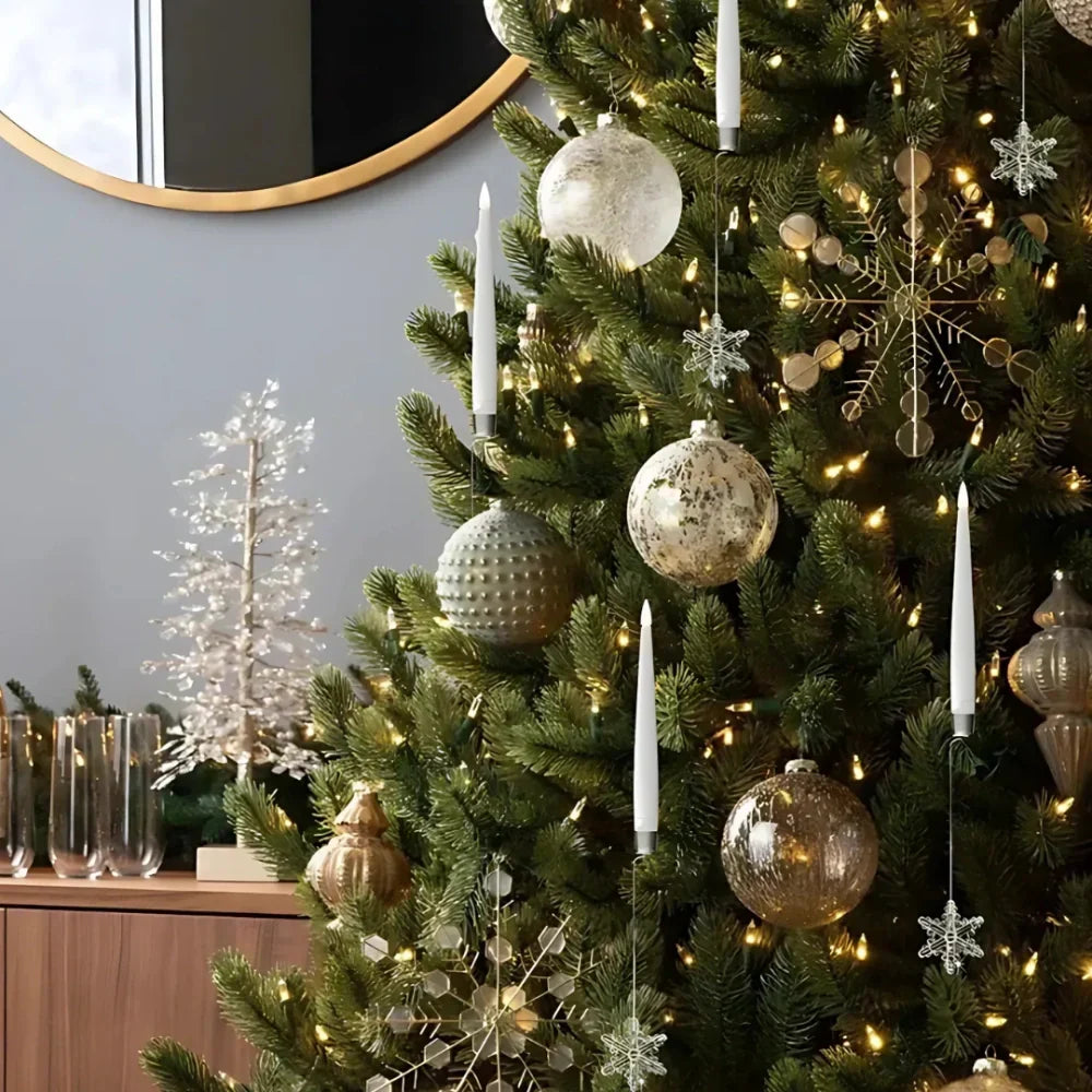 Veilige LED Kerstboomkaarsen met Afstandsbediening Flakkerend Licht Decoratieve Batterij Verlichting Warm Wit Dimbaar Timer Kerstdecoratie