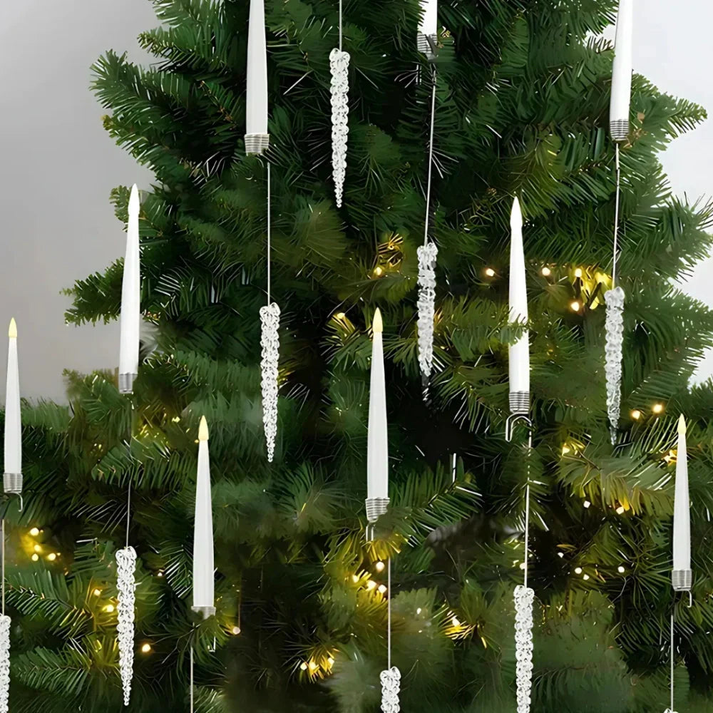 Veilige LED Kerstboomkaarsen met Afstandsbediening Flakkerend Licht Decoratieve Batterij Verlichting Warm Wit Dimbaar Timer Kerstdecoratie