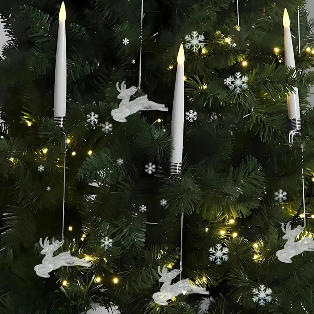 Veilige LED Kerstboomkaarsen met Afstandsbediening Flakkerend Licht Decoratieve Batterij Verlichting Warm Wit Dimbaar Timer Kerstdecoratie