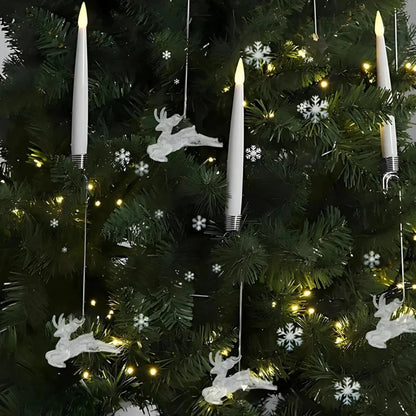 Veilige LED Kerstboomkaarsen met Afstandsbediening Flakkerend Licht Decoratieve Batterij Verlichting Warm Wit Dimbaar Timer Kerstdecoratie