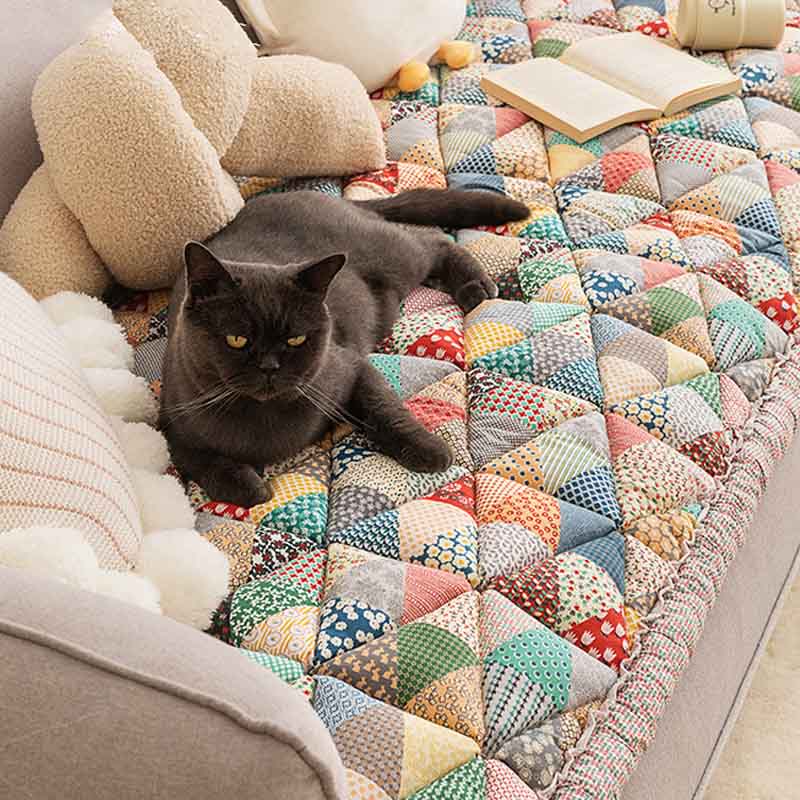 Bankhoes Katoen met Gewatteerde Beschermlaag 60x180cm Antislip Meubelbeschermer Zithoezen Diverse Kleuren