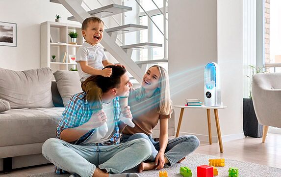 Draagbare Aircooler USB Mini Ventilator 6 Standen 100ml Slaapkamer Bureau Stil Energiezuinig Wieltjes Afstandsbediening