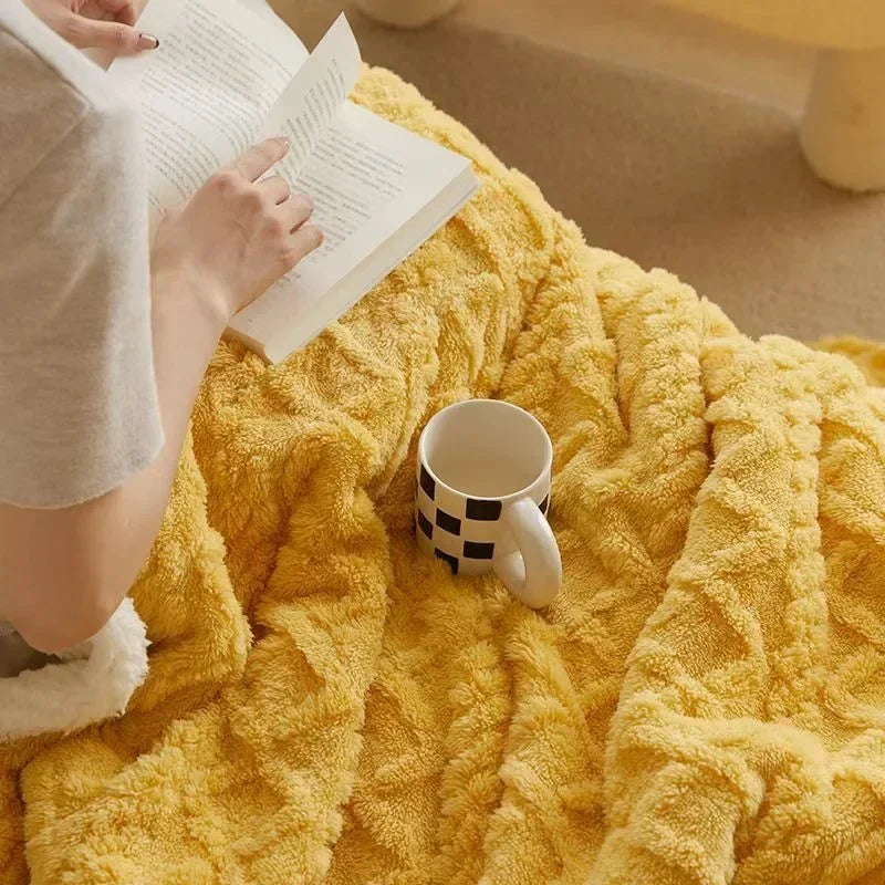 Dikke Winterdeken Dubbellaags Fleece Lammwol Warm Sprei Plaid Dekbed Gezellig Microvezel 70-230cm