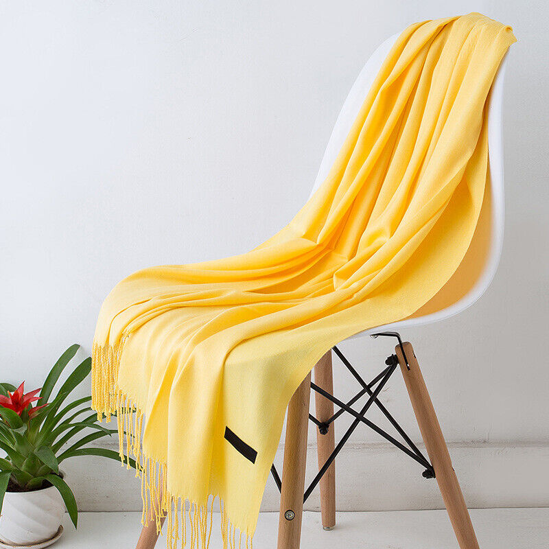 Kasjmieren Sjaal 200x70cm Zacht Warm Franje Effen Kleuren Winter Accessoire Veelzijdig Draagbaar Trendy Modesjaals Dames