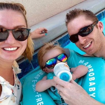 Opblaasbare Zwemhulp Baby met Zonnescherm UPF 50+ en Zacht Drijfcomfort | Veilige Zwemring voor Kinderen Pool en Strand | Visvormige Babyzwemband met Bescherming