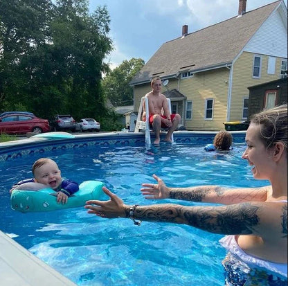 Opblaasbare Zwemhulp Baby met Zonnescherm UPF 50+ en Zacht Drijfcomfort | Veilige Zwemring voor Kinderen Pool en Strand | Visvormige Babyzwemband met Bescherming