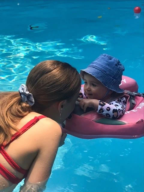 Opblaasbare Zwemhulp Baby met Zonnescherm UPF 50+ en Zacht Drijfcomfort | Veilige Zwemring voor Kinderen Pool en Strand | Visvormige Babyzwemband met Bescherming