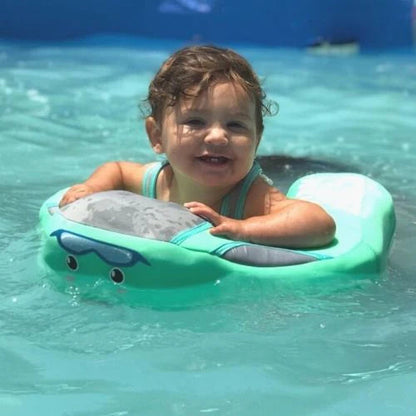 Opblaasbare Zwemhulp Baby met Zonnescherm UPF 50+ en Zacht Drijfcomfort | Veilige Zwemring voor Kinderen Pool en Strand | Visvormige Babyzwemband met Bescherming