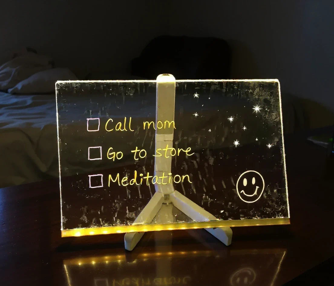 LED Lichtbord voor Tekenen en Notities – Herbruikbaar Schrijfbord met Neon Markeringen