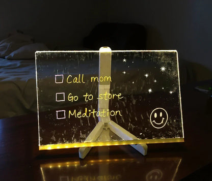 LED Lichtbord voor Tekenen en Notities – Herbruikbaar Schrijfbord met Neon Markeringen