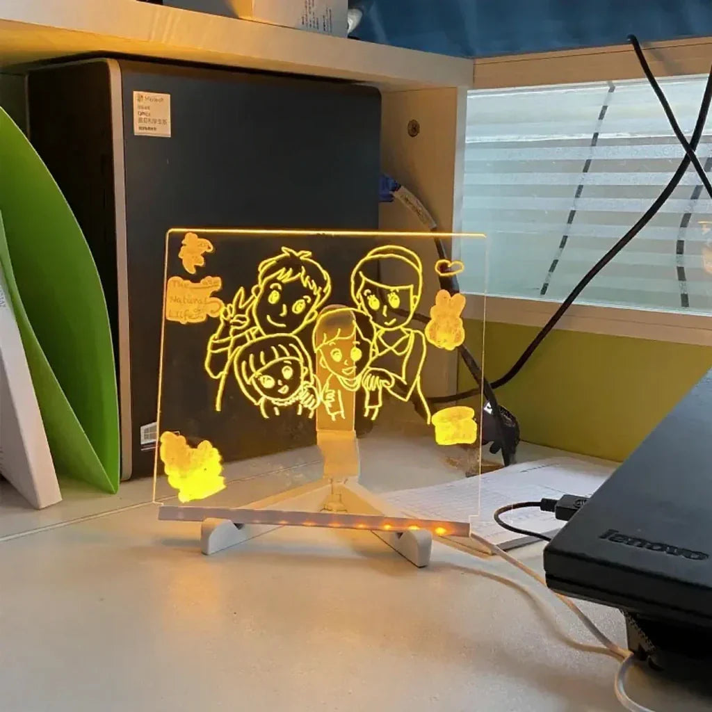 LED Lichtbord voor Tekenen en Notities – Herbruikbaar Schrijfbord met Neon Markeringen
