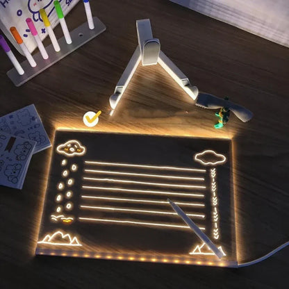 LED Lichtbord voor Tekenen en Notities – Herbruikbaar Schrijfbord met Neon Markeringen