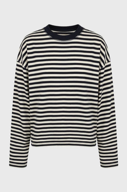 Dames Shirt Oversized Lange Mouwen Gestreept Retro Stijl - StudioMarella