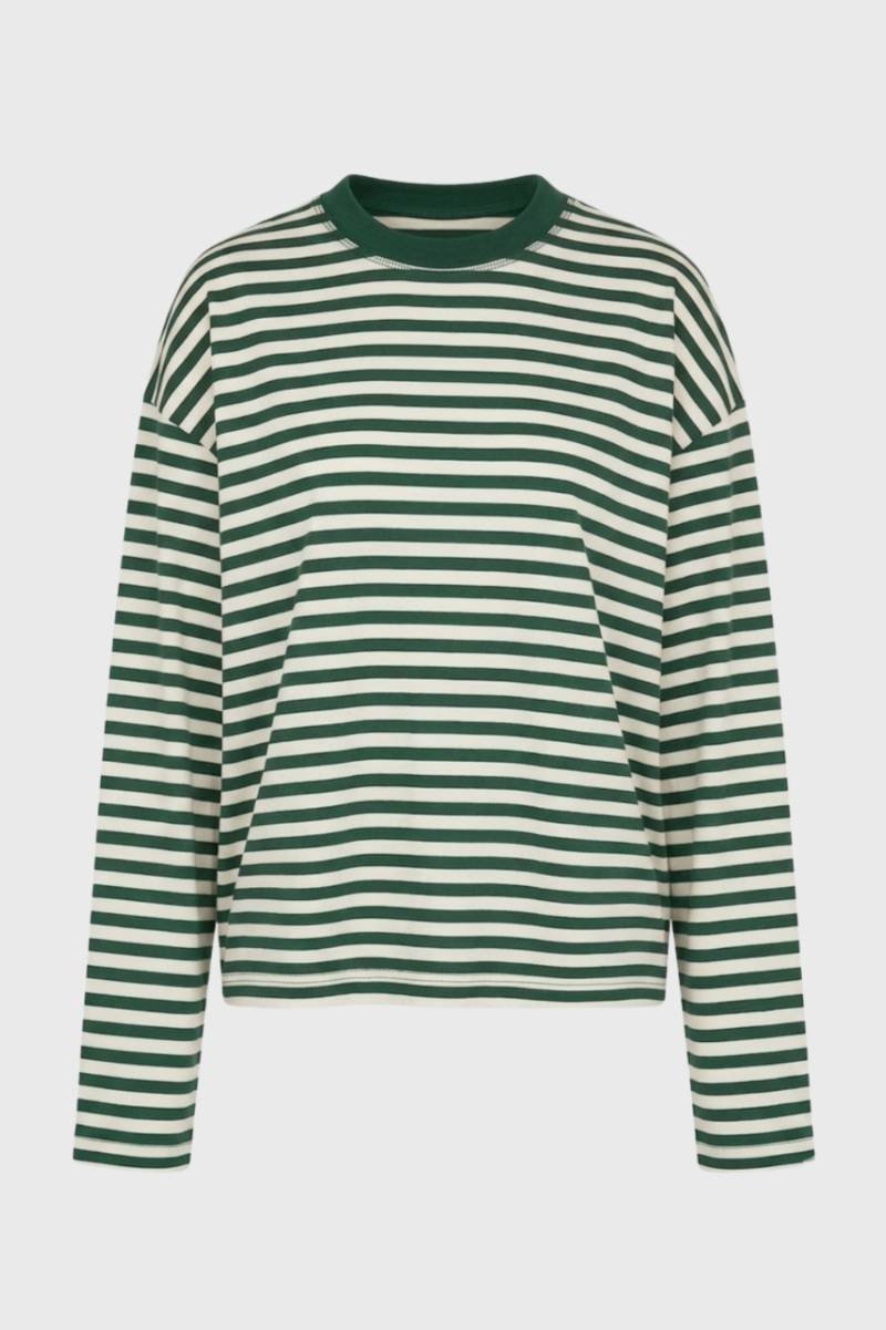 Gestreept Shirt Dames - Oversized met Lange Mouwen | Retro - Gestreept Groen